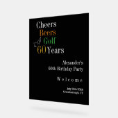 60誕生日ゴルフ応援ビーズウェルカム アクリルサイン (傾斜)