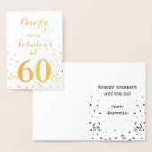 60誕生日ゴールドフォイル60で最高 箔カード (ディスプレー)