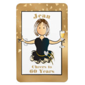 60誕生日スパークルおもしろい応援~60マンガ マグネット (縦)