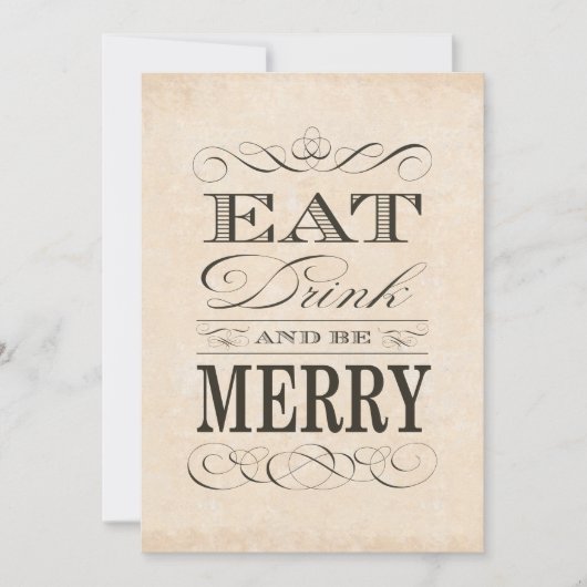 60誕生日ディナーパーティー食べドリンクとビーメリーブ 招待状 (正面)