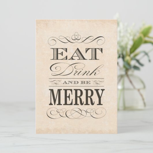 60誕生日ディナーパーティー食べドリンクとビーメリーブ 招待状 (スタンド正面)