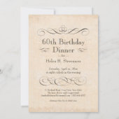60誕生日ディナーパーティー食べドリンクとビーメリーブ 招待状 (裏面)