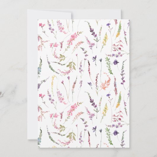 60誕生日トレンディーエレガントワイルドフラワーフローラ 招待状 (裏面)