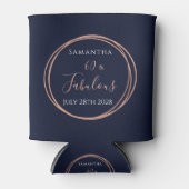 60誕生日ネイビーバラ金ゴールドパーティー 缶クーラー (正面)