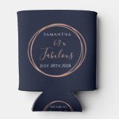 60誕生日ネイビーバラ金ゴールドパーティー 缶クーラー (裏面)