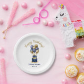 60誕生日ネイビーブルーバルーンケーキ ペーパープレート (パーティー)