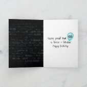 60誕生日ネオンサインオンブリック カード (内部)