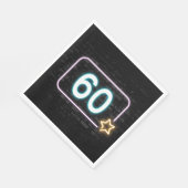 60誕生日ネオンサインオンブリック スタンダードランチョンナプキン (角)