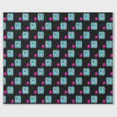 60誕生日ネオン風船 ラッピングペーパー (フラット)