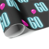 60誕生日ネオン風船 ラッピングペーパー (ロールコーナー)