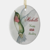 60誕生日ハミングバードキープサケ水彩 セラミックオーナメント (右)
