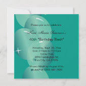 60誕生日バッシュガールパーティー |ティール(緑がかった色) 招待状 (裏面)