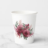 60誕生日バパーソナライズされたルガンディ金ゴールドフローラ 紙コップ (裏面)