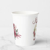 60誕生日バパーソナライズされたルガンディ金ゴールドフローラ 紙コップ (右)