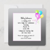 60誕生日パンダベアーウィズフラフープ 招待状 (裏面)