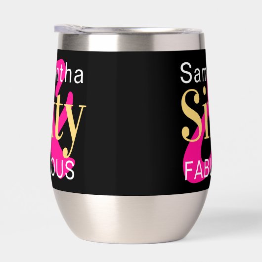 60誕生日パーソナライズされた60品ホット・ピンク (右面)