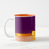60誕生日パープル金ゴールドエレガントボウ名 ツートーンマグカップ (左)