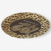 60誕生日ヒョウパーソナライズされたフォイルバルーン ペーパープレート (アングル)