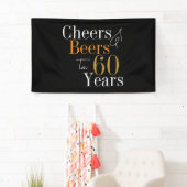 60誕生日ビールと応援ブラック金ゴールドパーティー 横断幕 (インサイチュ)