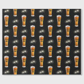 60誕生日ビールグラスにスパークラーズ ラッピングペーパー (フラット)