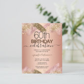 60誕生日ピンクグリッターパーティー予算招待状 (スタンド正面)