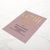 60誕生日ピンクパーティーフォイル招待状 箔招待状 (回転した状態)