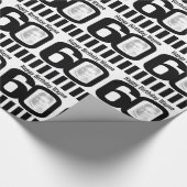 60誕生日フォトおもしろい白黒ラッピング ラッピングペーパー (角)