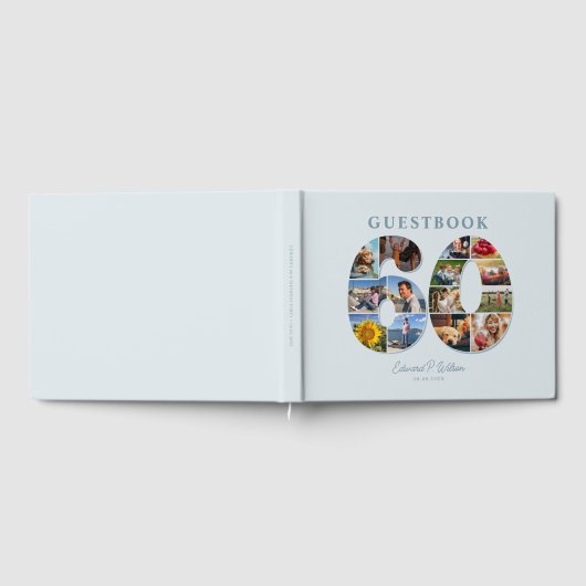 60誕生日フォトコラージマイルストーンゲストブック ゲストブック (全面)