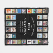 60誕生日フォトコラージュおばあちゃんフリースブランケット フリースブランケット (正面(横))