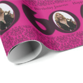 60誕生日フォトダマスク熱ピンクラップ ラッピングペーパー (ロールコーナー)