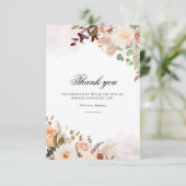 60誕生日フローラ水彩スクリプト サンキューカード (スタンド正面)