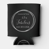 60誕生日ブラックシルバーパーソナライズされたパーティー 缶クーラー (正面)