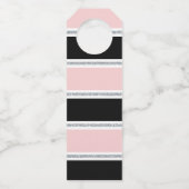 60誕生日ブラックピンクシルバーグリッター紙吹雪 ボトルネックタグ (裏面)