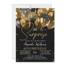 60誕生日ブラック金ゴールドサプライズパーティー