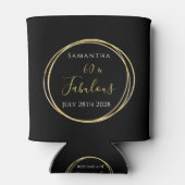 60誕生日ブラック金ゴールドパパーソナライズされたーティー特典 缶クーラー (裏面)