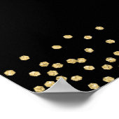 60誕生日ブラック金ゴールドフォトパーティー ポスター (角)