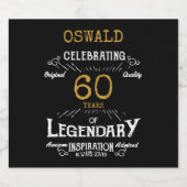 60誕生日ブラック金ゴールド伝説的おもしろい ビールラベル (シングルラベル)