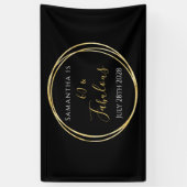 60誕生日ブラック金ゴールド誕生会 横断幕 (縦)