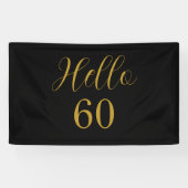 60誕生日ブラック金ゴールド誕生会 横断幕 (横)