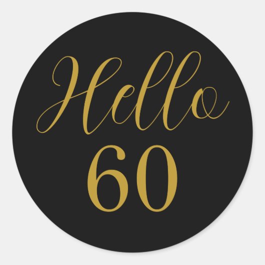 60誕生日ブラック金ゴールド誕生日 ラウンドシール (正面)