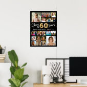 60誕生日ブラック金ゴールド16フォト応援から年 ポスター (ホームオフィス)