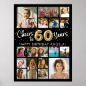 60誕生日ブラック金ゴールド16フォト応援から年 ポスター (正面)