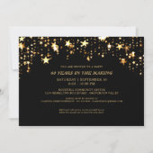 60誕生日ブラック金ゴールドThen & Now Photos Star 招待状 (裏面)