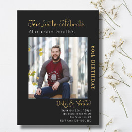 60誕生日ブラック 招待状