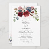 60誕生日ブルゴーニュフローラ誕生会 招待状 (正面/裏面)