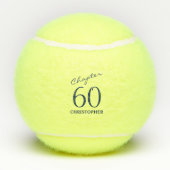60誕生日ブルースクリプト テニスボール (裏面)