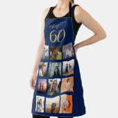 60誕生日ブルー金ゴールド エプロン (インサイチュ)