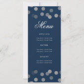 60誕生日プログラムシルバー紙吹雪メニュー海軍 招待状 (裏面)