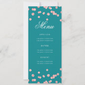 60誕生日プログラムバラ金ゴールドグリッターメニューティール（緑がかった色） 招待状 (裏面)