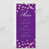 60誕生日プログラムバラ金ゴールドグリッターメニュー紫 招待状 (裏面)